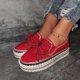 thumbnail image 3 of Zapatillas de deporte sin cordones a la moda para mujer, brillo de diamantes de imitación para mujer, mocasines de plataforma lindos zapatos planos informales con lazo para niñas Wmkox8yii  ahfdhkah689, 3 of 4