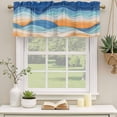 thumbnail image 3 of Orange Blue Ocean Waves Valances for Windows, Decorative Rod Pocket Window Valance Curtains, Summer Beach Coastal Abstract Short Curtain Drapes for Kitchen/Living Room, 2 Panels, 60" W x 18" L, 3 of 8