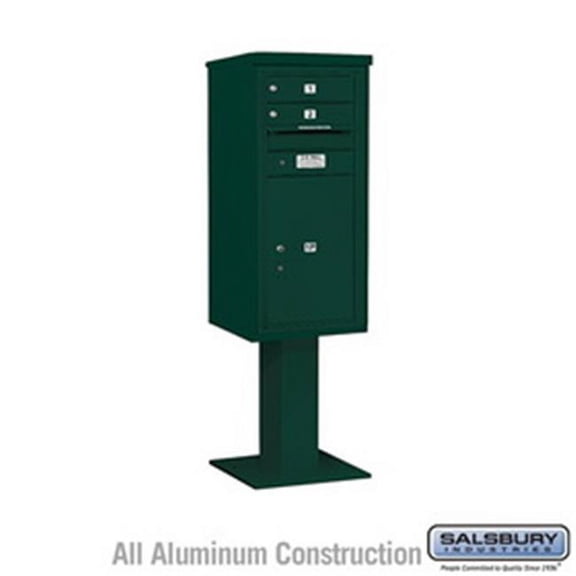 Salsbury Industries 64358GY-A 3 Wide Assembled Standard Metal Locker with Four Tier, Gray - 5 ft. x 18 in.