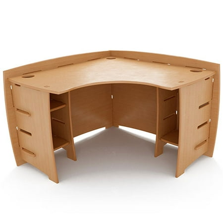 No Tools Assembly Corner Desk Wheat Walmart Com Walmart Com