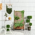 thumbnail image 4 of Costway 2PC 50in Wood Planter Box  w/Trellis Mobile Raised Bed for Climbing Plant, 4 of 10