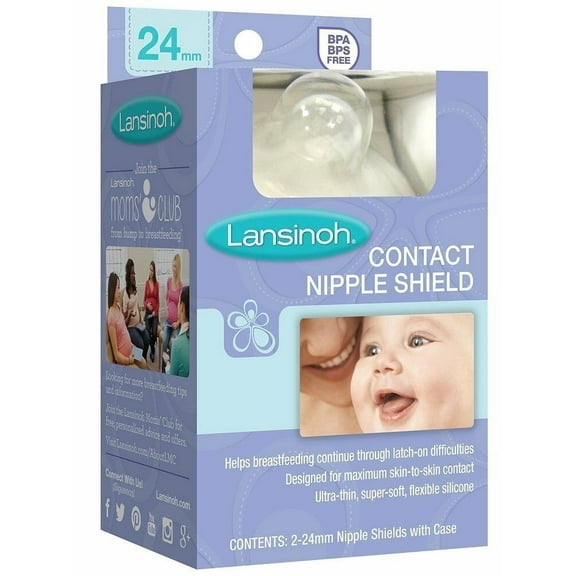 Lansinoh Contact Nipple Shield Flexible Silicone, BPA Free, 2ct, 3-Pack