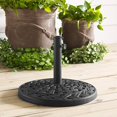 thumbnail image 4 of Walker Edison Lancaster Classic Polyresin Round Umbrella Stand with Metal Cross Weave Design 18 Inch Antique Bronze, 4 of 11