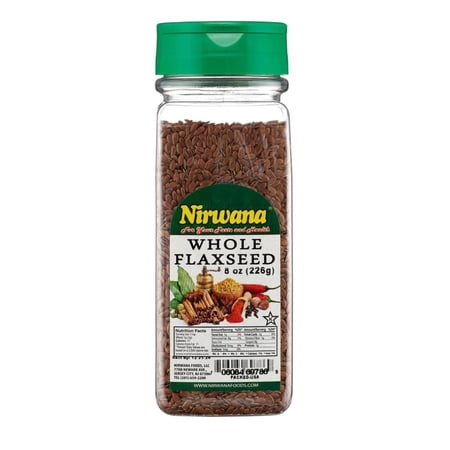 Whole Flaxseeds - Fiber, and Nutrition - Ideal for Smoothies, Baking, and Healthy Recipes - Rich in Antioxidants and Versatile Use - 8 oz Jar by Nirwana
