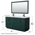 thumbnail image 6 of Wyndham Collection Miranda 66" Wood Double Bathroom Vanity in Green/Black, 6 of 7