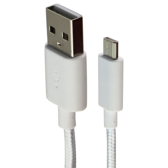 Pre-Owned Alcatel (3.3-Ft) 1m Braided USB to USB-C Charge/Sync Cable - White