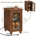 thumbnail image 2 of 2 Pack Narrow End Table with Charging Station, Wood Side Table for Living Room Bedroom, Farmhouse Brown, 2 of 9