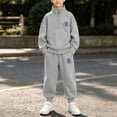 thumbnail image 4 of Xdegoge Tween Boys Clothes 2 Piece Outfits Long Sleeve Half Zip Pullover Sweatshirt and Athletic Jogger Sweatpants Set with Pockets Fall Winter Casual Sports Sets, 4 of 9