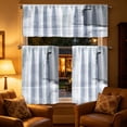 thumbnail image 4 of Three Piece Kitchen Curtain Set, Light Filtering Cafe Curtains With Valance For Basement Bathroom Small Windows Farmhouse Home Decoration And Privacy, 4 of 7