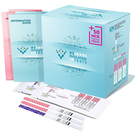 EZ Level 100 Ovulation and 50 Pregnancy Test Strips LH Surge Predictor OPK Combo Kit (100 LH + 50