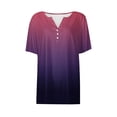 thumbnail image 4 of YHAJDS Short Sleeve Shirts for Women V Neck Raglan Sleeve Print Casual Summer Top, 4 of 5