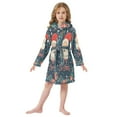 thumbnail image 6 of FORMRS Niños Bathrobe Unisex Hooded Robe Soft Plush Pajamas Sleepwear, Size 4-6T, Blue Christmas Santa, 6 of 7