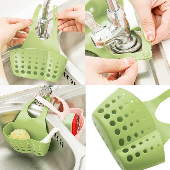 Clearance! Hilingoto Rack, Kitchen Sink Drain Rack/Green, Bag Portable Bath Sink Holder Hanging Tools Basket Kitchen Home Storage Kitchen,Dining & Bar 11.4X9.8X1.2Inch Christmas Sale