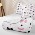 thumbnail image 4 of Homewish Girly Bow Bat Silhouette Quilt Full for Boys Girls, Polka Dot Cute Halloween Full Bedspread Sets, 3-Piece, 4 of 7