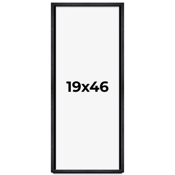 19x46 Shadow Box Frame Black | 1 Inches Deep Real Wood Farmhouse Shadowbox Display Frame | UV