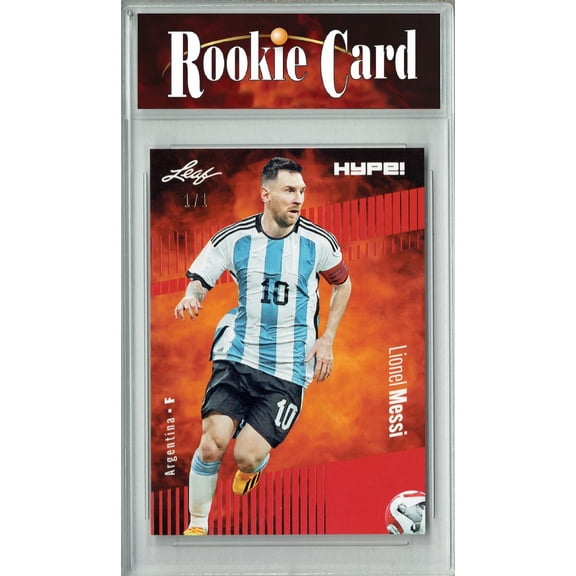Certified Mint  Lionel Messi 2023 Leaf HYPE! #130 Red Blank Back #1/1 Rare Trading Card