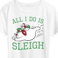 thumbnail image 3 of Frosty The Snowman - Christmas - All I Do Is Sleigh - Women's Short Sleeve Graphic T-Shirt, 3 of 5