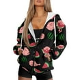 thumbnail image 4 of SCRAWLGOD Axolotl Watermelon Zippered Hoodies for Women Oversized Sweatshirt Long Sleeve Ladies Hoodies Zip Front Comfortable Hooded Sweater Women Fall Size L, 4 of 7