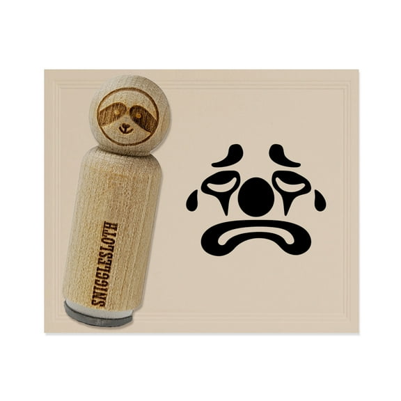 Sad Clown Face Rubber Stamp for Scrapbooking Crafting Stamping - Mini 1/2 Inch