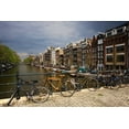 thumbnail image 2 of Flaherty, Dennis 24x17 White Modern Wood Framed Museum Art Print Titled - Netherlands, Amsterdam Canal from bridge, 2 of 4