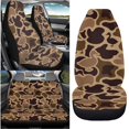 thumbnail image 4 of Qpednta Car Accessories Set Duck Camo Brown Car Seat Covers Easy to Install Front and Rear Split Bench for Cars Breathable 4 Pack Vehicle Seat Protector for Car Truck SUV, 4 of 6