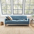 thumbnail image 3 of Mellow Adair Mid-Century Modern Sofa with Armrest Pockets, Tufted Linen Fabric, Heather Blue, 3 of 10