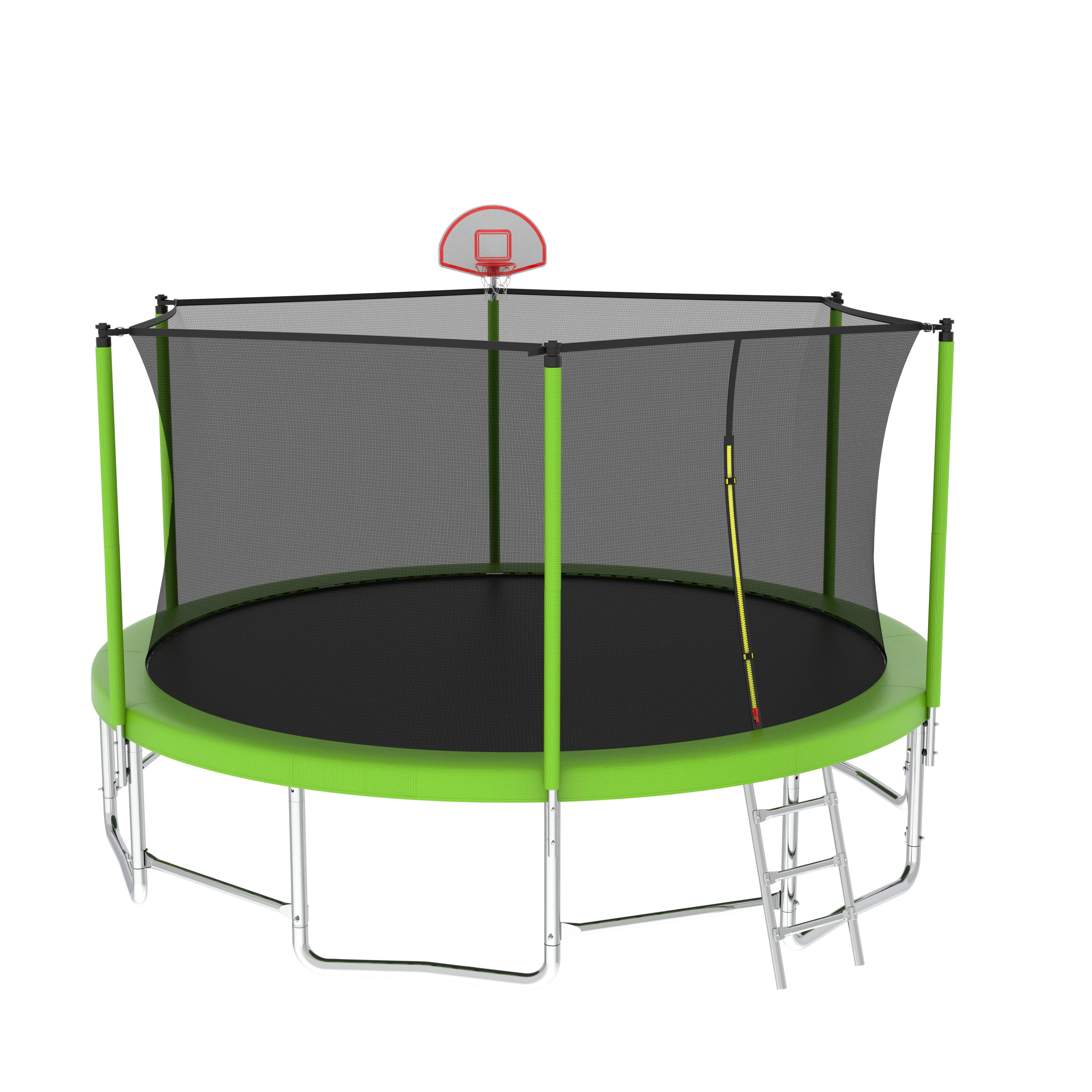 16FT Outdoor Trampoline for Kids and Adults with Basketball Hoop, SEGMART Recreational Trampoline with Safety Enclosure Net, Heavy Duty Trampoline with 1320LBS Weight Capacity for Backyard, Patio
