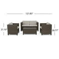 thumbnail image 4 of Pueblo 4 Piece Wicker Chat Set with Cushions and Set Cover, Brown, 4 of 9