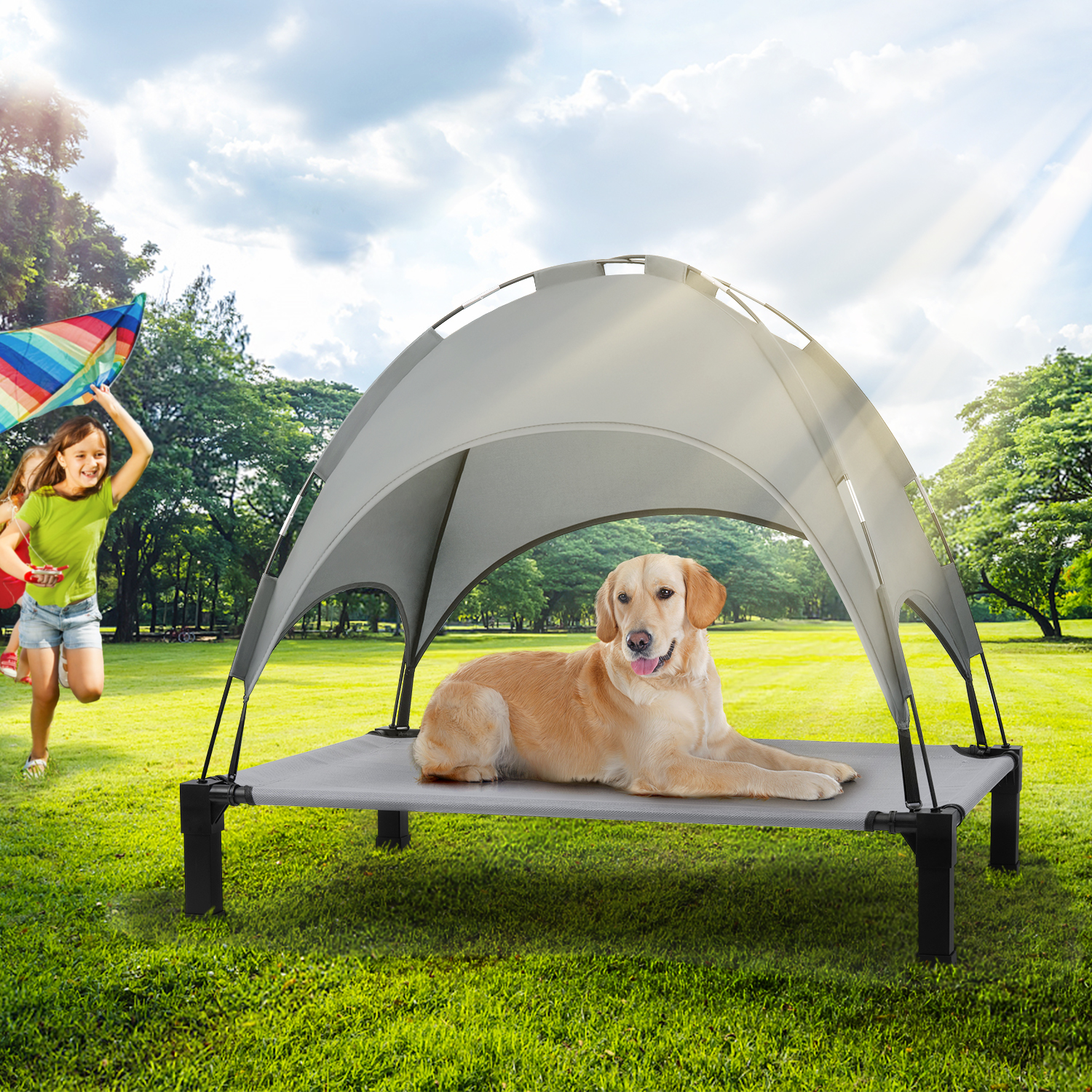 Niubya Cooling Elevated Dog Bed Medium, Grey photo 2