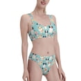 thumbnail image 2 of Daiia Colorful Dog printed 2 piece Swimsuit Bikinis for Women High Waisted Racerback Bathing Suits Summer Tummy Control Scoop Neck Swimwear-Large, 2 of 8