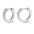 thumbnail image 2 of Vir Jewels 1/10 CTTW Lab Grown Diamond Hoops Earrings in Sterling Silver With Hidden Post For Women, 2 of 5