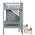 thumbnail image 5 of Gray Twintwin Bunk Bed With Flexible Table, And Pinewood Customizable Desk - Gray, Strong Wood Frame For Bedroom, 5 of 7