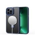 thumbnail image 3 of For Samsung Galaxy S24+ /S24 Plus Magnetic Metal Chrome Matte Built-in Compatible with MagSafe Stand Hybrid Shock Armor TPU Cover ,Xpm Phone Case [ Navy Blue ], 3 of 7