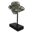 thumbnail image 3 of Marine Silver Tone Diamond-Tail Flasher Wrasse Fish Sculpture With Pole Stand, 3 of 9