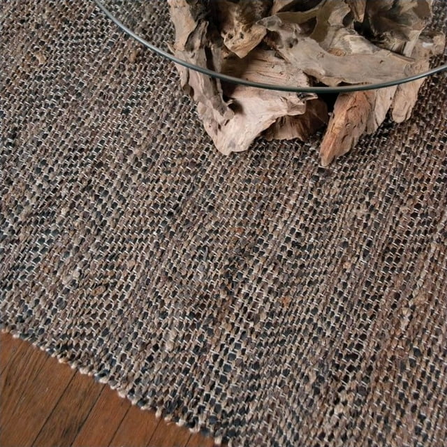 Uttermost Tobais Rescued Leather and Hemp Rug in Brown-9 ft X 12 ft