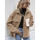 thumbnail image 5 of Chaqueta de Mezcla de Lana con Botones y Larga para Mujer, de Gran Tamaño Caqui M, 5 of 7