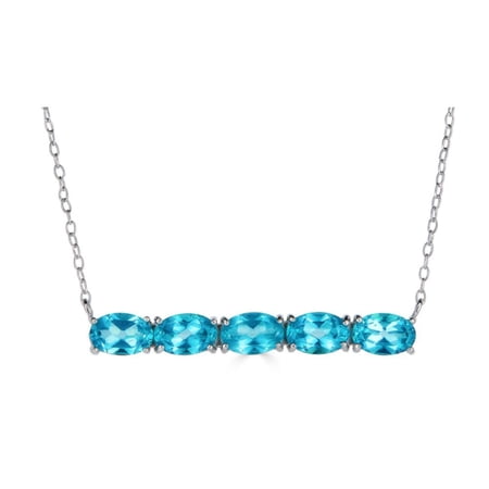 FJC Finejewelers Sterling Silver Necklace Pendant with 5 Oval Coated Paraiba Topaz Stones