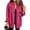 Hot Pink, variant on Women's Denim Overshirt Jacket Lapel Long Sleeve Fringed Hem Loose Casual Jean Shacket Vintage Washed Streetwear Fall Denim Coats White