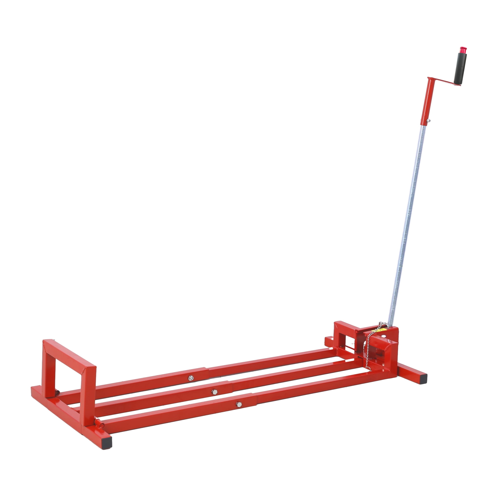 Heavy Duty Steel Riding Mower Li Ft, 880 Lbs Lawn Mower Li Ft Jack, Foldable Lawn Tractor Li Ft, Telescopic Maintenance Jack with Manual & Power Tool Handle for Lawn Mowers and Garden Tractors, Red