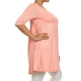 thumbnail image 2 of Women's Plus Size Babydoll Tunic Top Dress 3/4 Sleeves Scoop Neck, 2 of 5