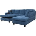 thumbnail image 3 of Ainehome Modern Sectional Sofa L-Shape Sectional Fabric Upholstered Couch with Chaise Ottoman Sectional Sleeper Sofa (Right Hand Facing, Lake Blue), 3 of 7