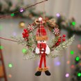 thumbnail image 5 of Adornos navideños para puerta, corona de reno, muñeco de nieve y Papá Noel, decoración navideña rústica para árbol de Navidad, 5 of 5