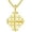 A01-Gold, variant on Jerusalem Cross Necklace 925 Sterling Silver Christian Jewelry for Men, w/Stainless Steel Chain 22 + 2 Inch