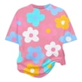 thumbnail image 4 of Kogui Teen Outfit Girls Ribbed Knit 2 Piece Outfit Set, Short Sleeve Top with Wide Leg Pants, Summer Casual Clothing Size 11-12 (Hot Pink,11-12 Years), 4 of 8