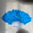 thumbnail image 4 of Feather Fan Foldable Handheld Festival Decoration Square Dance Retro Style Show Down Colorful Fan, 4 of 5