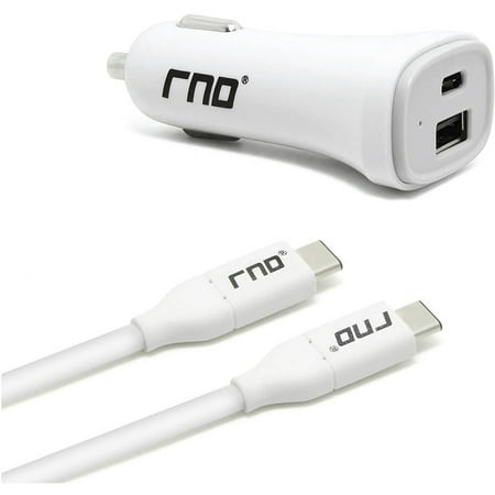 RND Fast Charging USB Type-C Cable, and Car Charger compatible with Google (Pixel, Pixel XL), HTC 10, LG (G5, G6, V20), OnePlus, Samsung Galaxy (S8, S8 Plus) and
