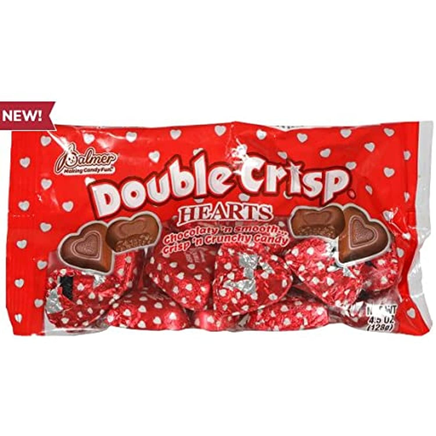 Palmer Valentines (1) Fudge Heart Candies And (1) Double Crisp, 2 Bags