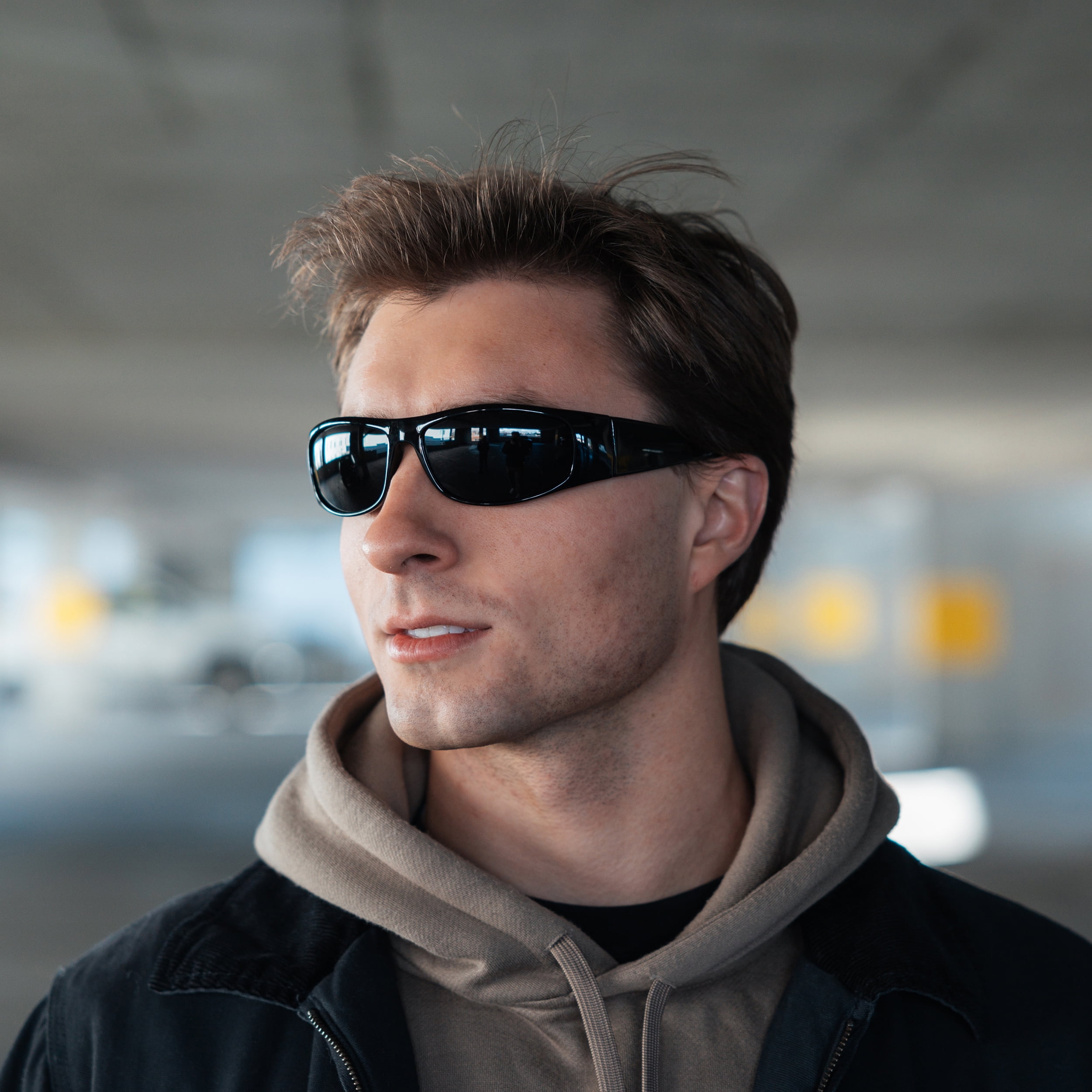 ORION Wrap Around UV400 Slim Super Dark Sunglasses