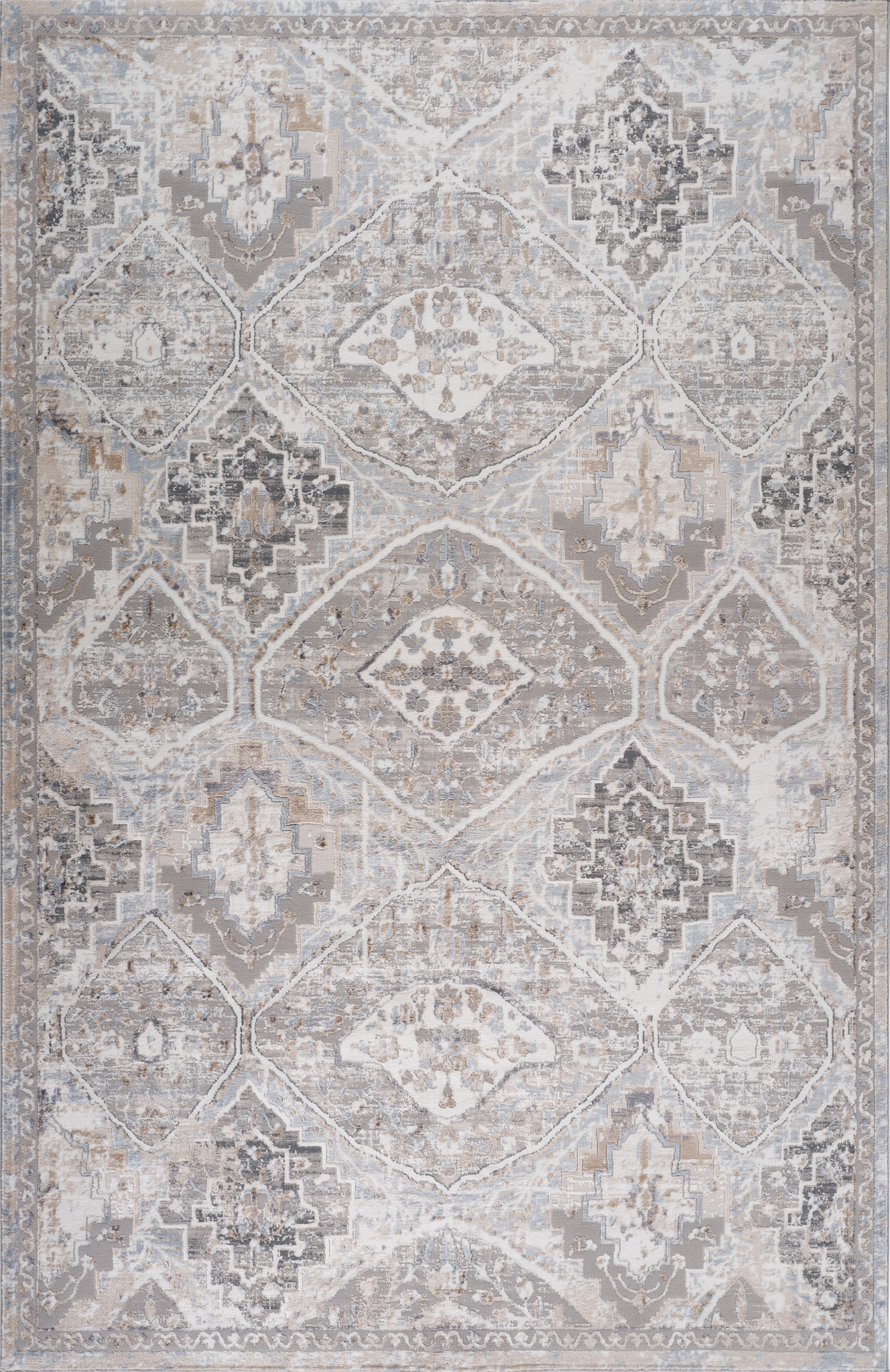 Rug Branch Atlas Classic Indoor Area Rug, Blue Grey, Oriental - Living Room, Bedroom, Dining Room, and Kitchen