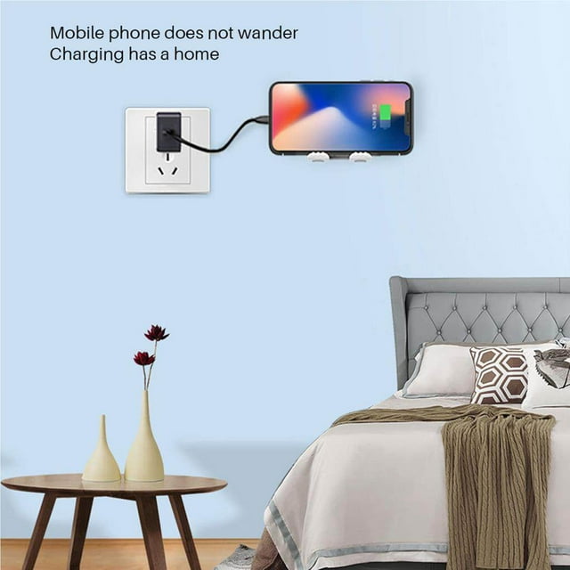 Langgg Wall Mount Phone Holder Wall Phone Holder Mount for All Phones and Mini Tablet
